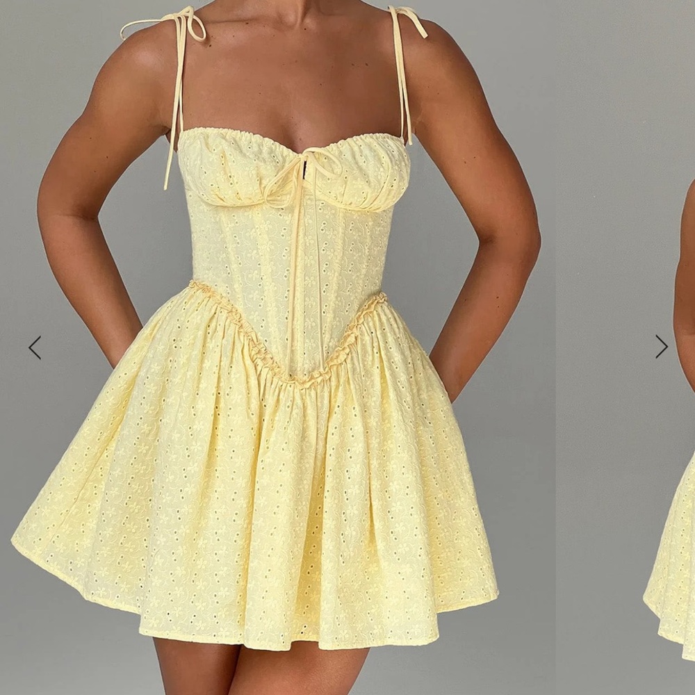 Yellow Eyelet Sundress 👗 babyboofashion dress! Cotton dress